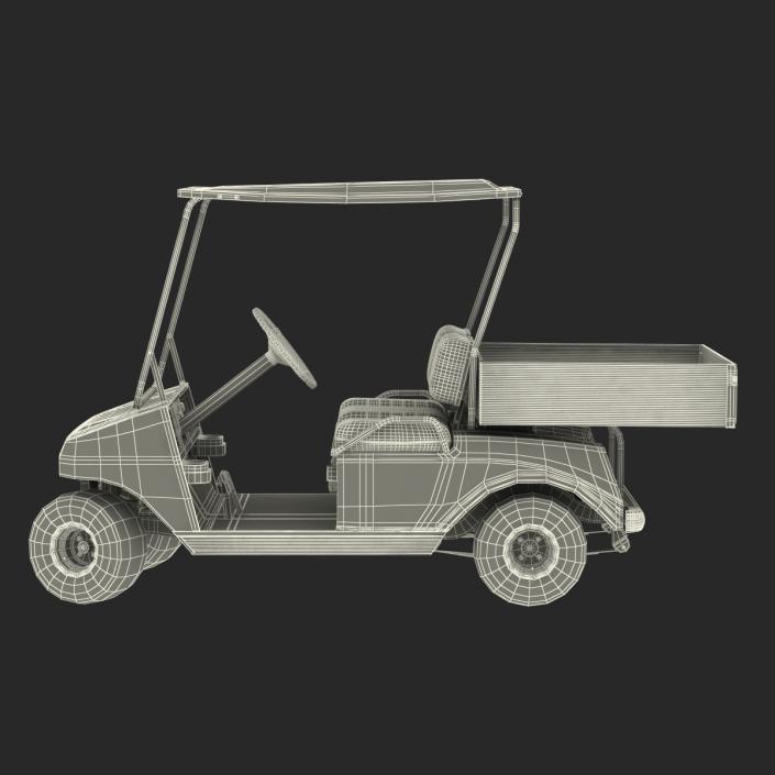 3D Golf Cart Gray Rigged