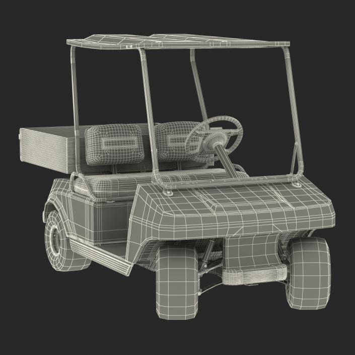 3D Golf Cart Gray Rigged