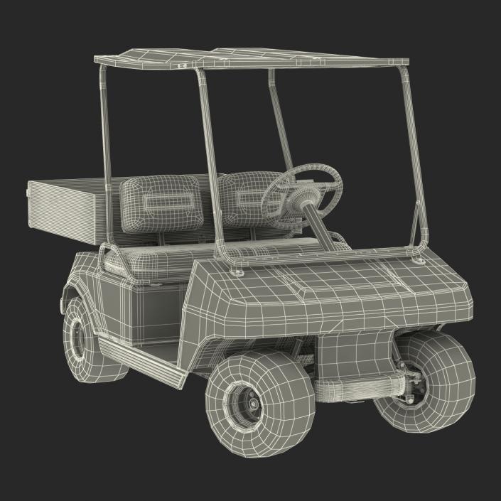 3D Golf Cart Gray Rigged