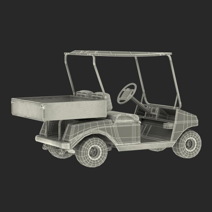 3D Golf Cart Gray Rigged