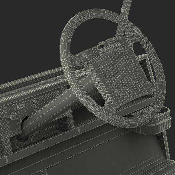 3D Golf Cart Gray Rigged