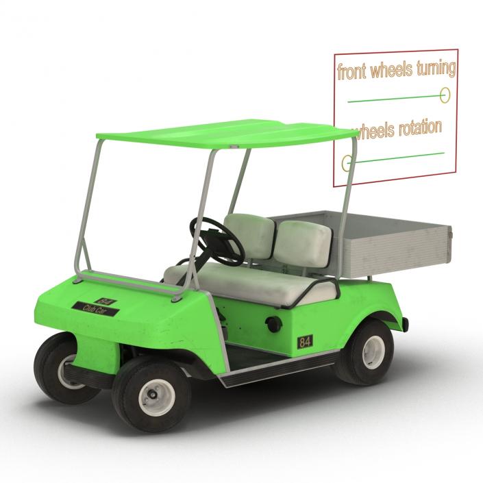 Golf Cart Green Rigged 3D