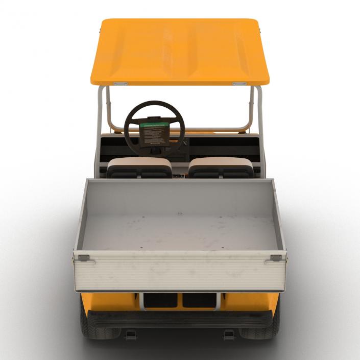 3D Golf Cart Orange Rigged model