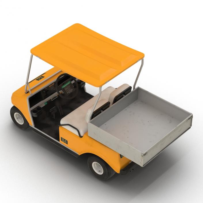 3D Golf Cart Orange Rigged model