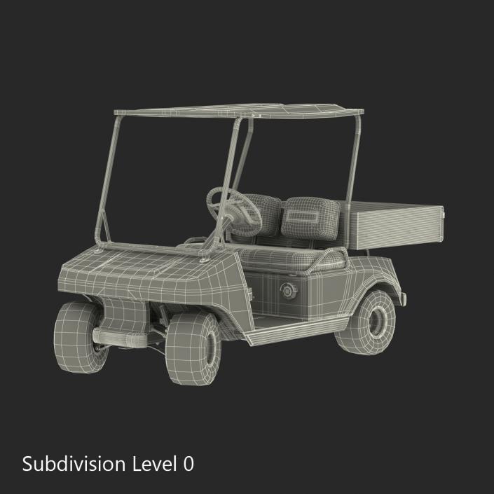 3D Golf Cart Orange Rigged model