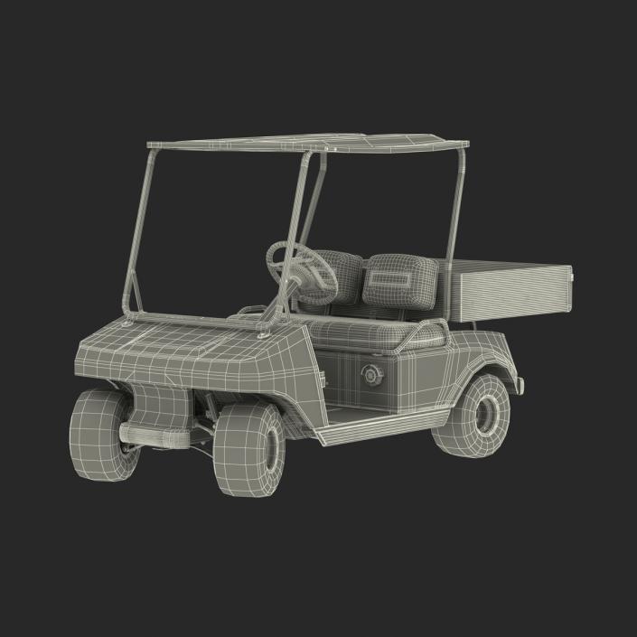 3D Golf Cart Orange Rigged model