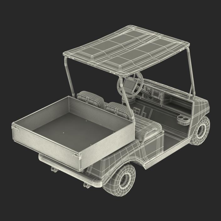 3D Golf Cart Orange Rigged model