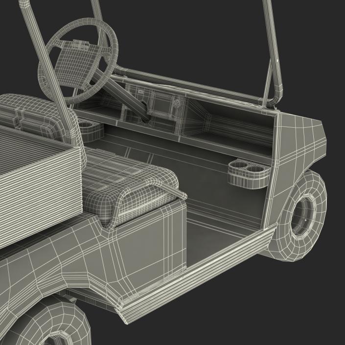 3D Golf Cart Orange Rigged model