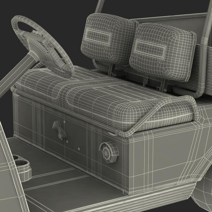 3D Golf Cart Orange Rigged model