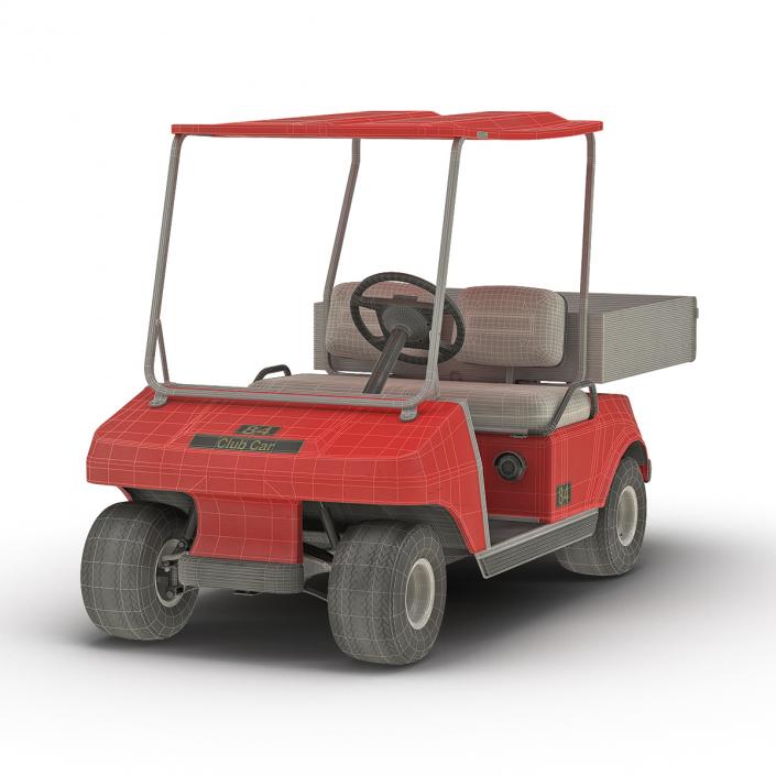 3D Golf Cart Red model