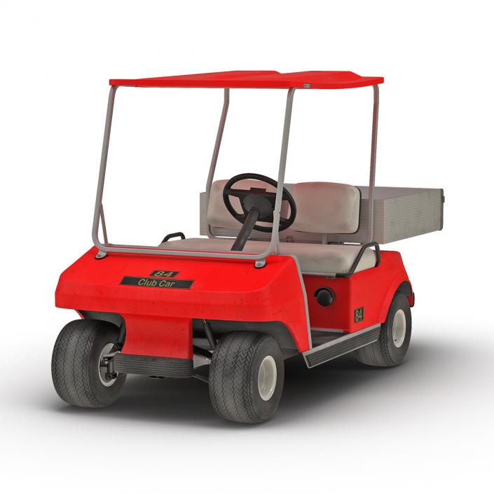 3D Golf Cart Red model