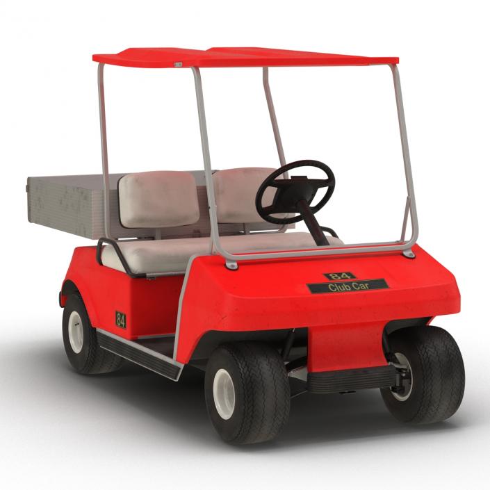 3D Golf Cart Red model