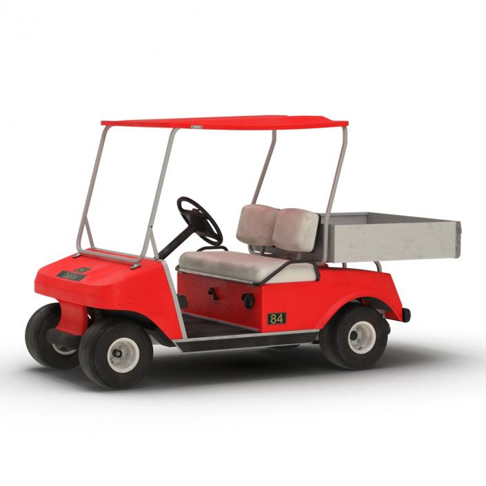 3D Golf Cart Red model