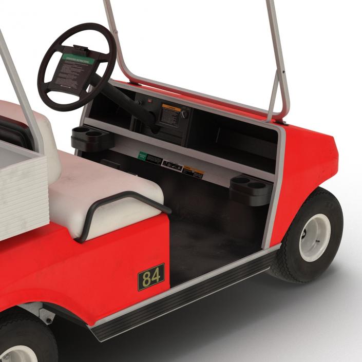 3D Golf Cart Red model