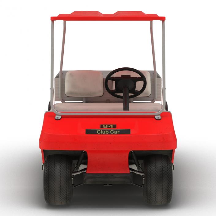 3D model Golf Cart Red Rigged