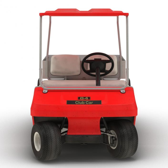 3D model Golf Cart Red Rigged