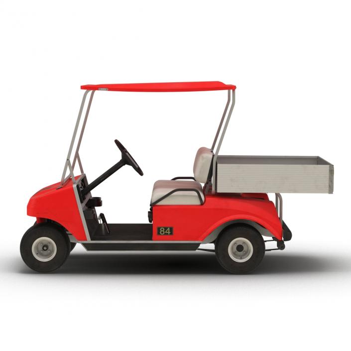 3D model Golf Cart Red Rigged