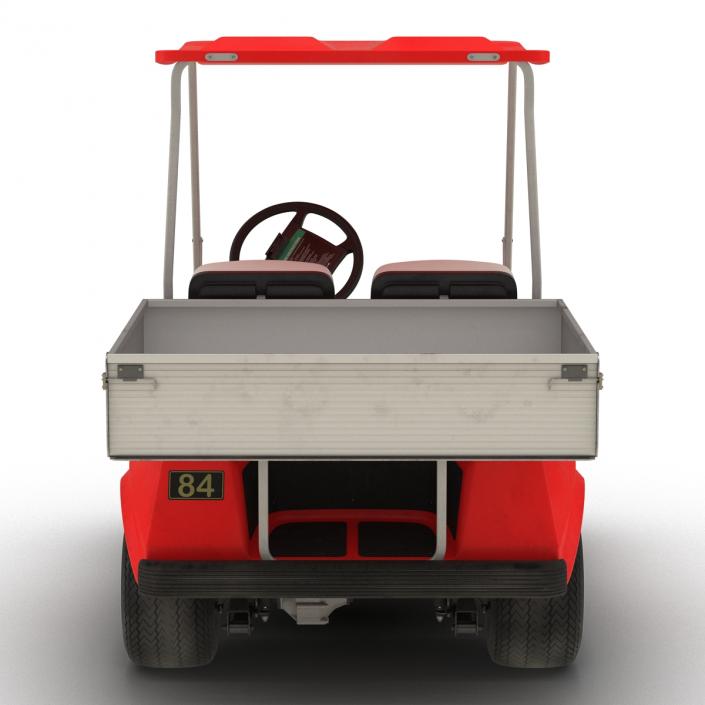 3D model Golf Cart Red Rigged