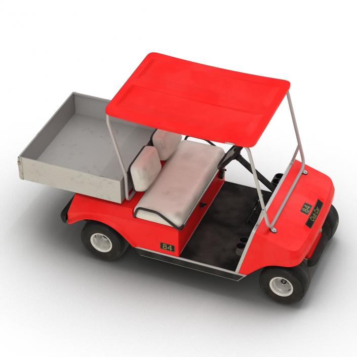 3D model Golf Cart Red Rigged