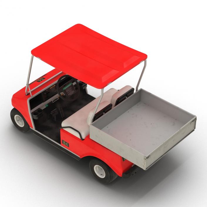 3D model Golf Cart Red Rigged