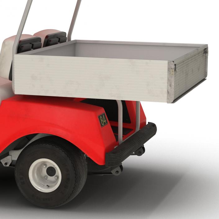 3D model Golf Cart Red Rigged