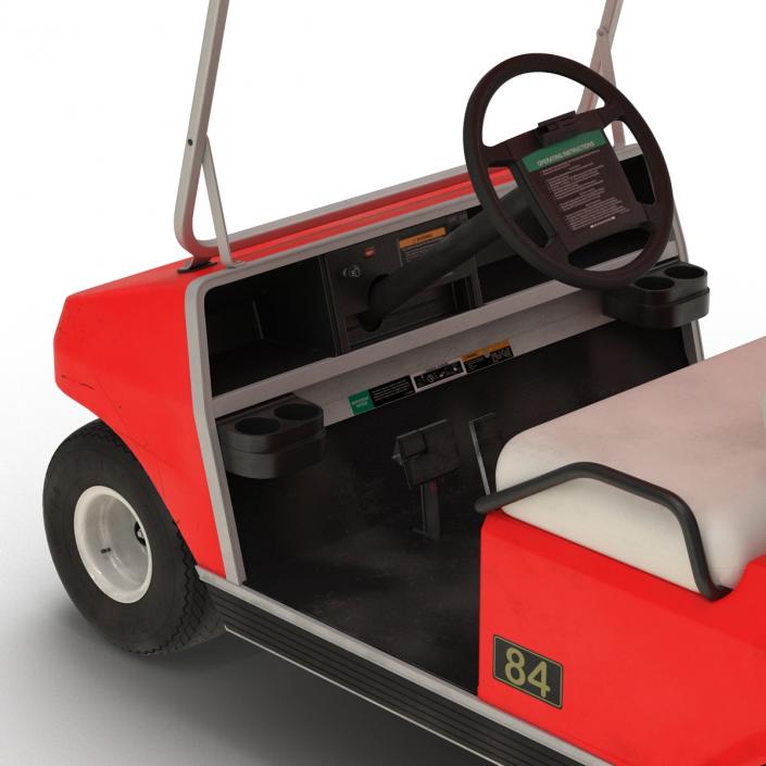 3D model Golf Cart Red Rigged