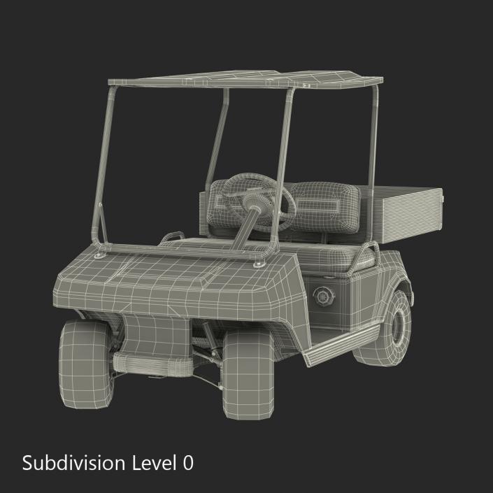 3D model Golf Cart Red Rigged