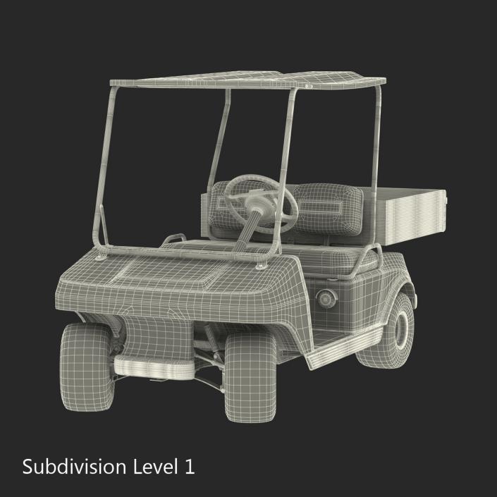 3D model Golf Cart Red Rigged