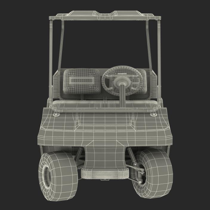 3D model Golf Cart Red Rigged