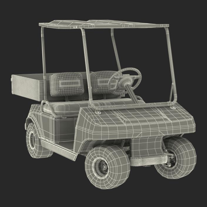 3D model Golf Cart Red Rigged