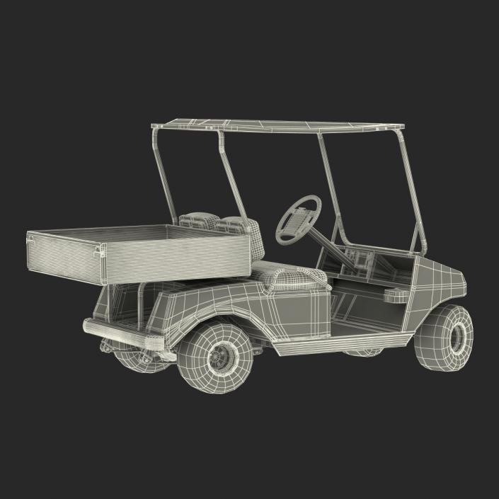 3D model Golf Cart Red Rigged