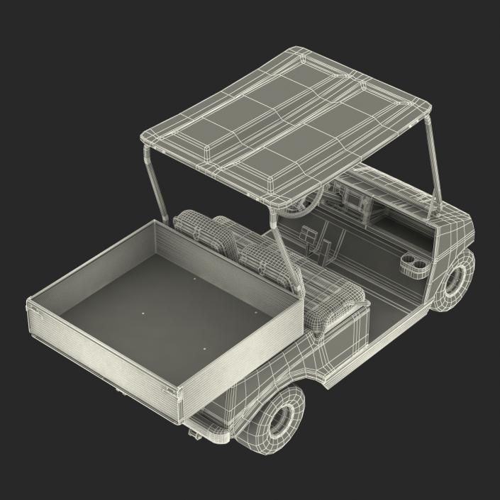 3D model Golf Cart Red Rigged