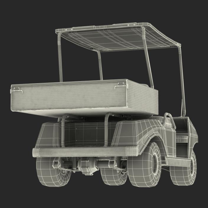 3D model Golf Cart Red Rigged