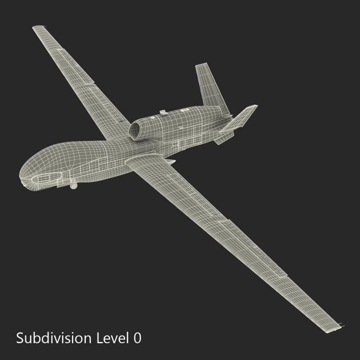 3D model RQ-4 Global Hawk UAV