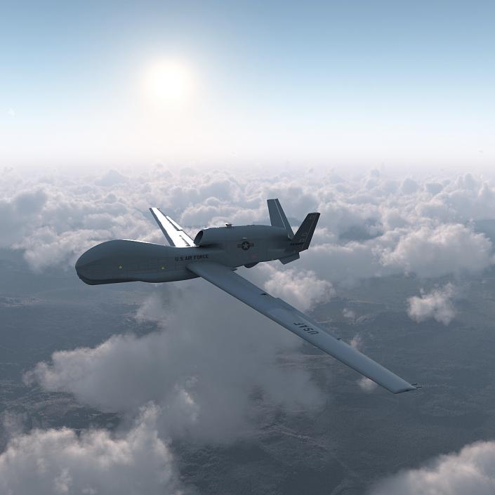 RQ-4 Global Hawk UAV Rigged 3D