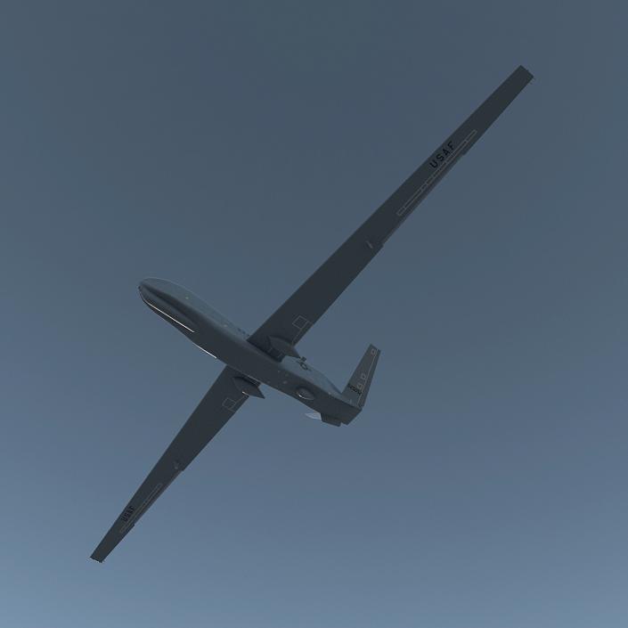 RQ-4 Global Hawk UAV Rigged 3D