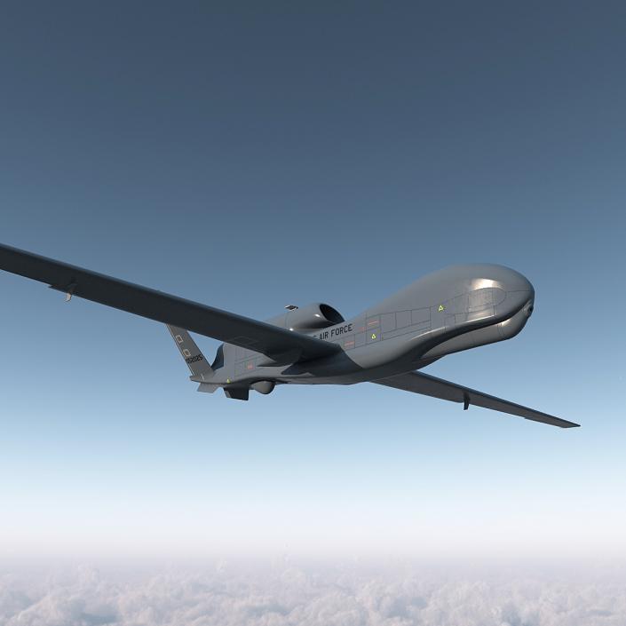 RQ-4 Global Hawk UAV Rigged 3D