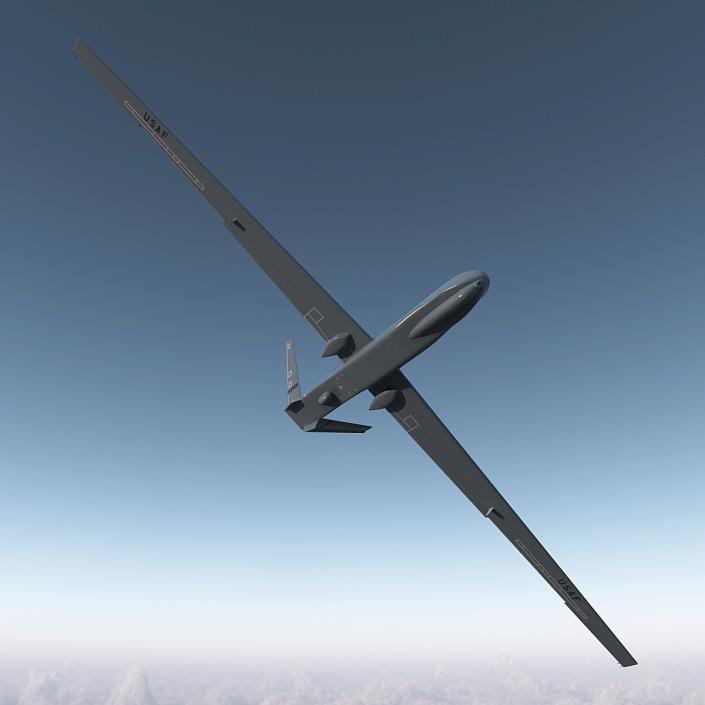 RQ-4 Global Hawk UAV Rigged 3D