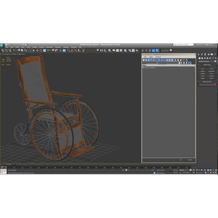 3D Vintage Wheelchair model