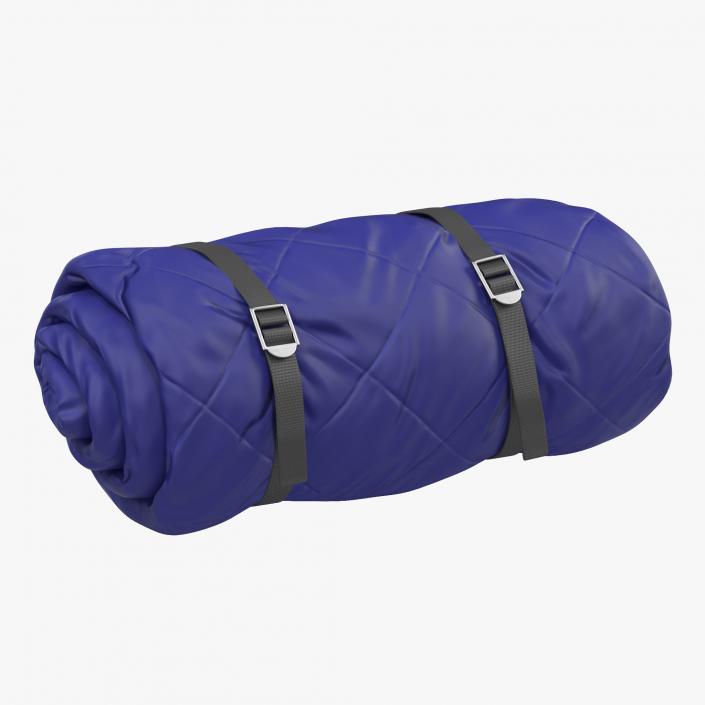 Folded Blue Sleeping Bag 3D model