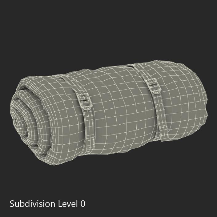 Folded Blue Sleeping Bag 3D model