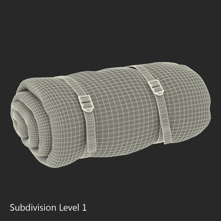 Folded Blue Sleeping Bag 3D model