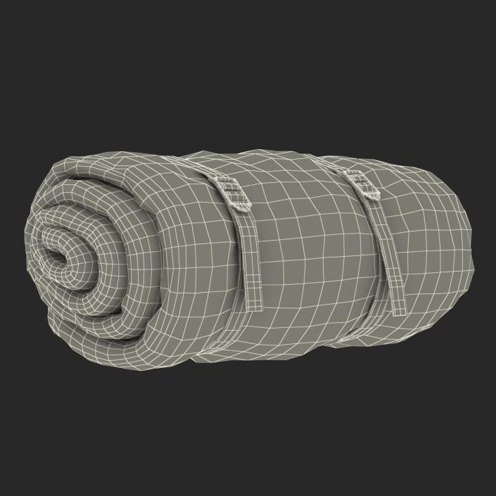 Folded Blue Sleeping Bag 3D model