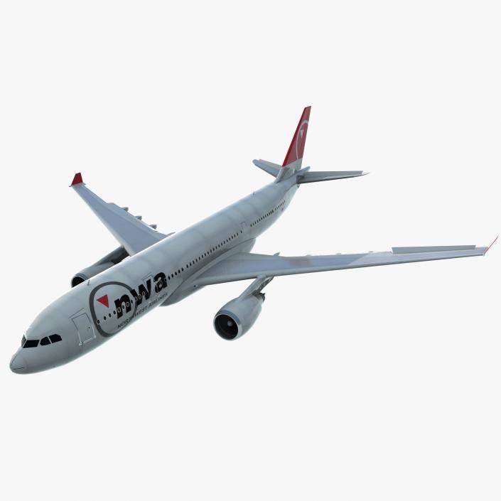 Jet Airliner Airbus A330-200 Northwest Airlines Rigged 3D model