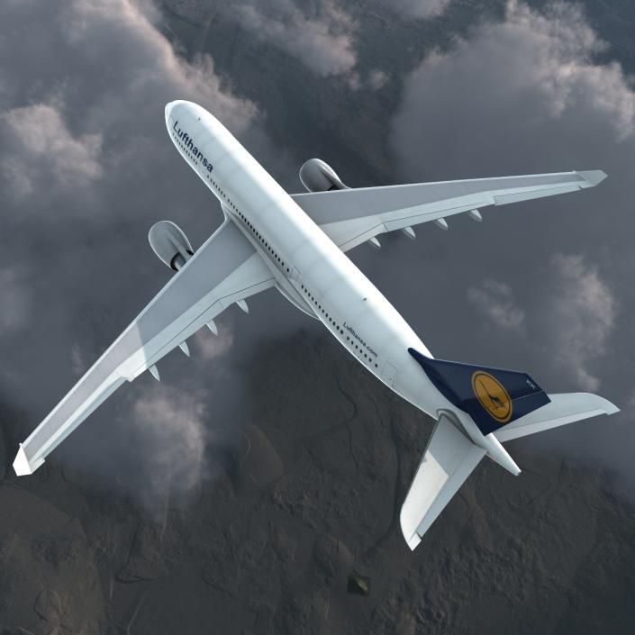 3D model Jet Airliner Airbus A330-200 Lufthansa Rigged