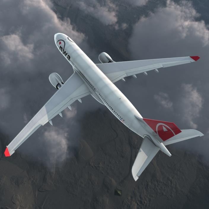 Jet Airliner Airbus A330-200 Northwest Airlines Rigged 3D model