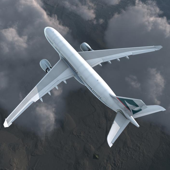 Jet Airliner Airbus A330-200 Cathay Pacfic Rigged 3D model