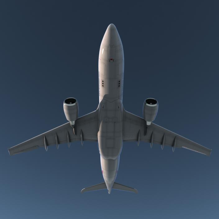 Jet Airliner Airbus A330-200 Emirates Rigged 3D model