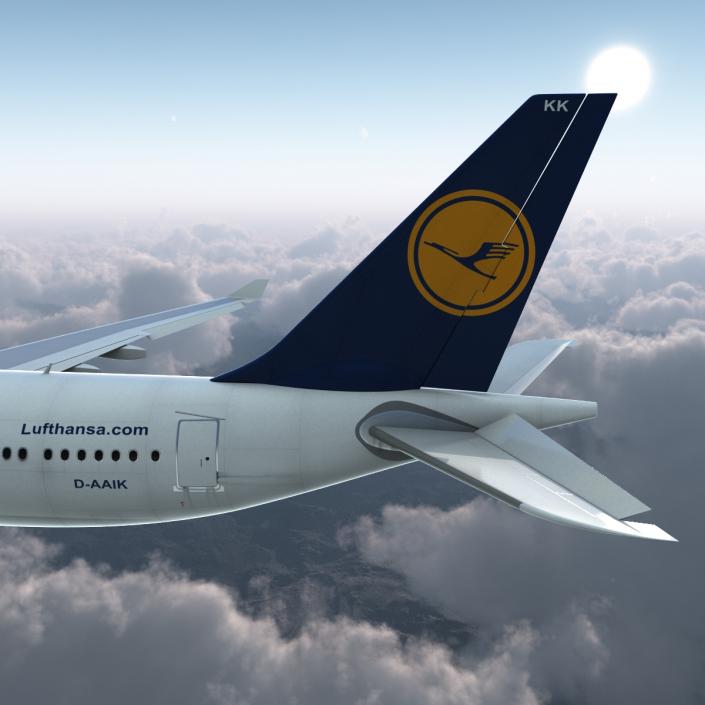 3D model Jet Airliner Airbus A330-200 Lufthansa Rigged