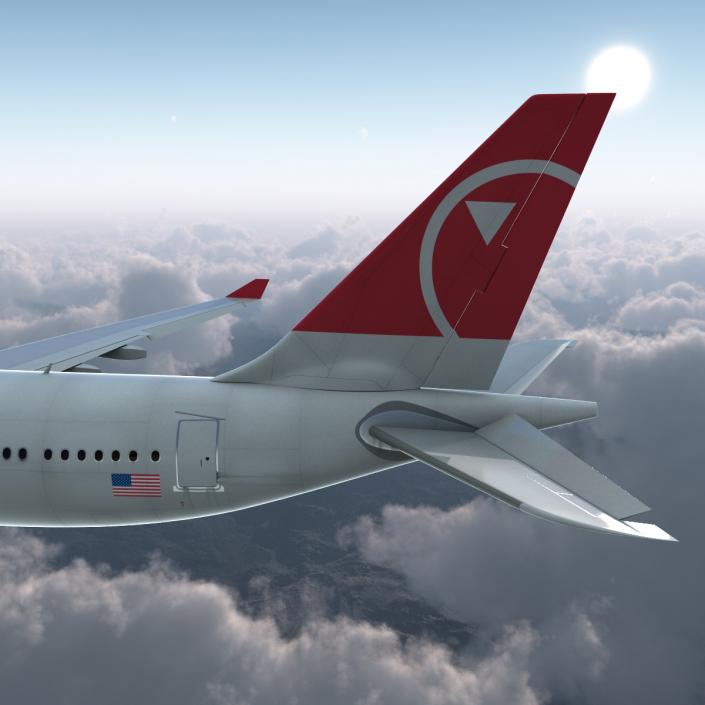 Jet Airliner Airbus A330-200 Northwest Airlines Rigged 3D model